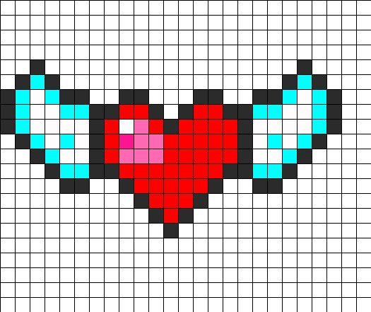 Сердечко в клеточку в тетради