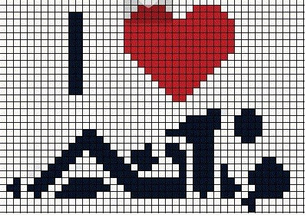 Рисунки по клеткам про любовь