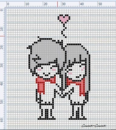 Рисунки по клеточкам подружки