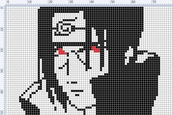 Рисунок Итачи по клеткам