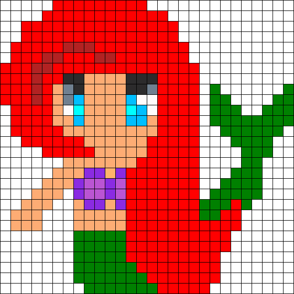 Русалка по клеточкам маленькие