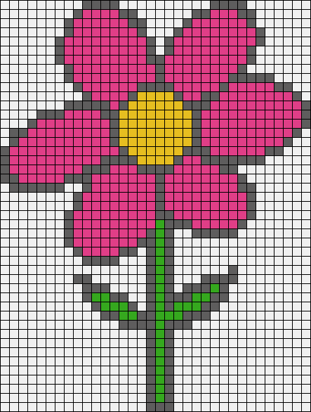 Вышивка цветочки по клеточкам