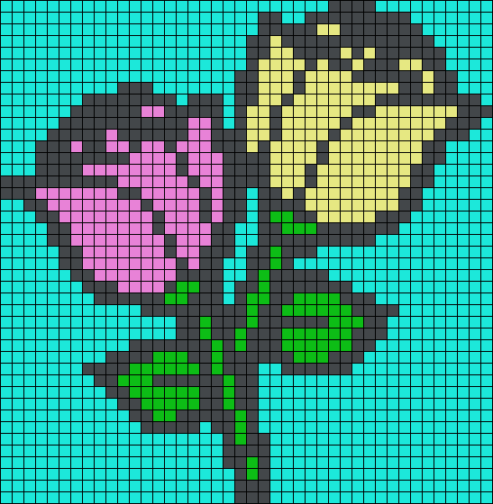 Рисунки по клеточкам цветы