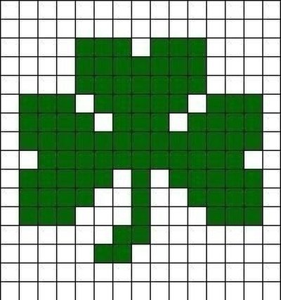 Рисование по клеточкам зеленое