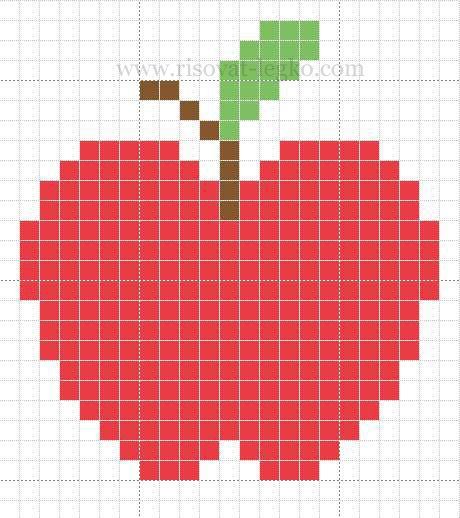 Вышивка крестиком яблоко