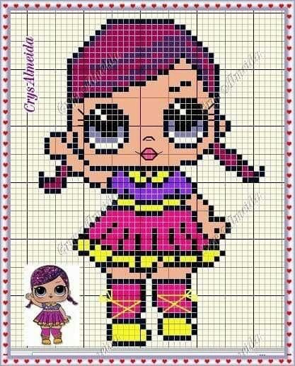 Вышивка крестом кукла ЛОЛ