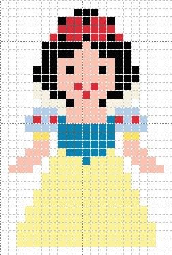 Рисование по клеточкам Барби