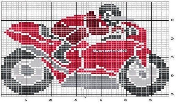 Вышивка крестом мотоцикл схема