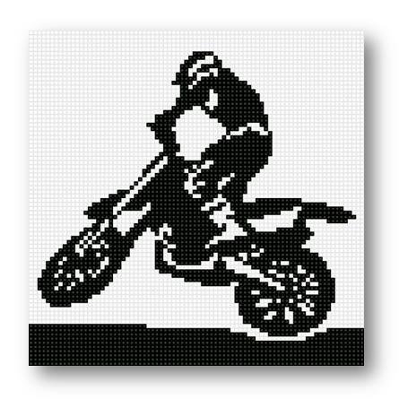 Рисование по клеточкам мотоцикл