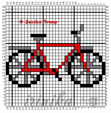 Мотоцикл по клеточкам в тетради