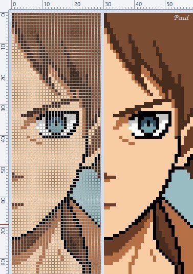 Атака титанов Эрен по клеточкам