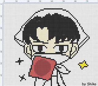 Вышивка крестиком аниме атака титанов Леви