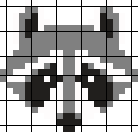 Мордочки животных по клеточкам