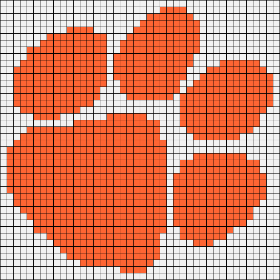 Лапки по клеточкам в тетради