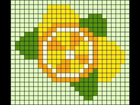 Рисунки фруктов по клеточкам