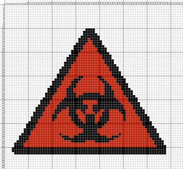 Пиксельный символ радиации