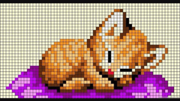 Кошка по клеточкам