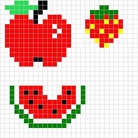 Ягоды по клеточкам маленькие