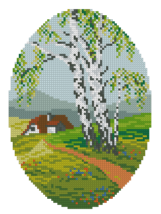 Пейзажи по клеточкам схемы