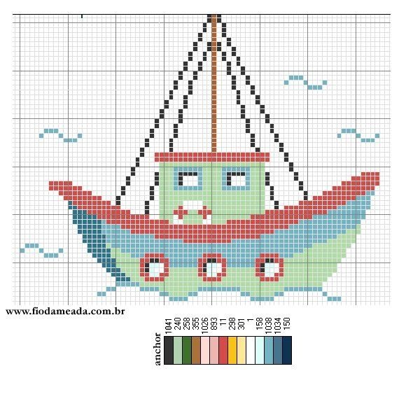 Вышивка кораблик для детей