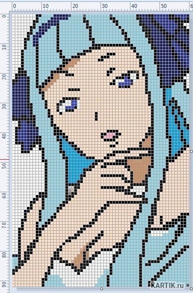 Узор по клеточкам анимешный