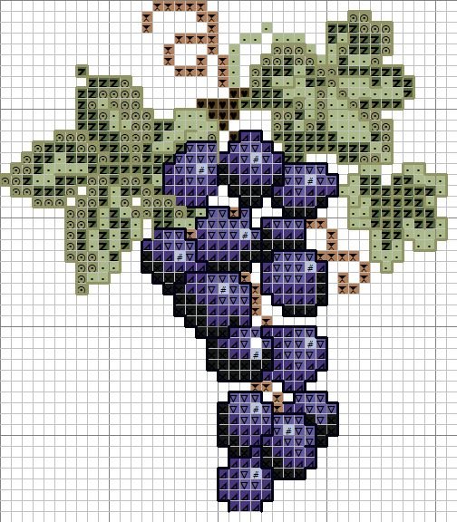 Схема вышивки виноград