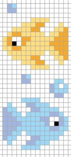 Рыбы по клеточкам маленькие