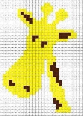 Рисование по клеткам Жираф