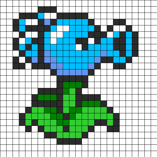 Рисование по клеточкам растения против зомби