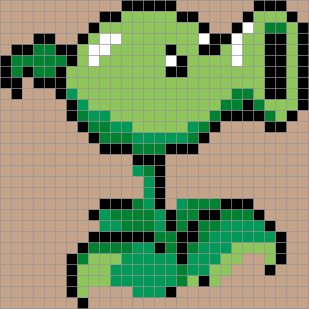 Рисование по клеточкам растения против зомби