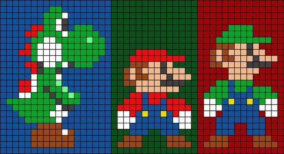 Марио по клеточкам