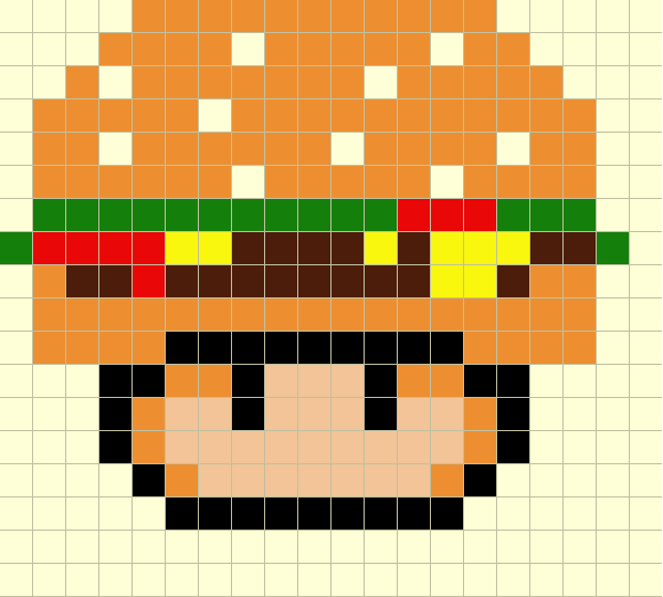 Гриб из Марио по клеточкам