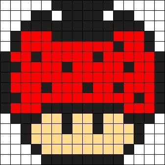 Гриб из Марио по клеточкам
