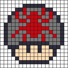 Грибы Марио по клеточкам