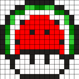 Гриб из Марио по клеточкам