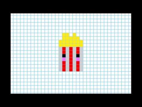 Рисунки по клеткам попкорн