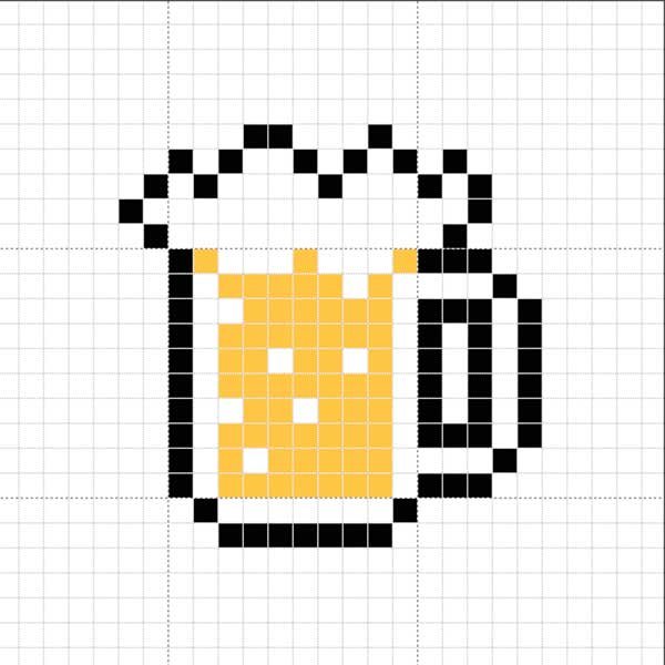 Рисование по клеточкам напитки