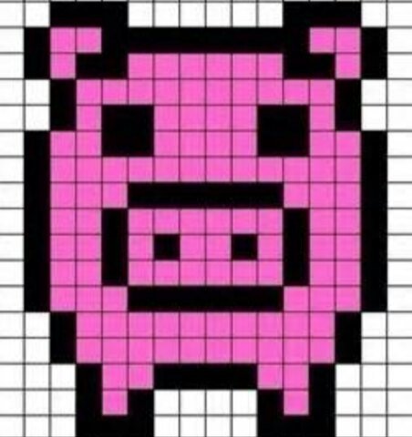 Рисунки по клеточкам Свинка