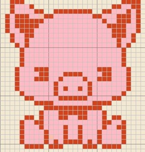 Свинья вышивка жаккард