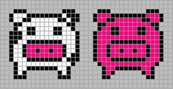 Поросенок по клеточкам