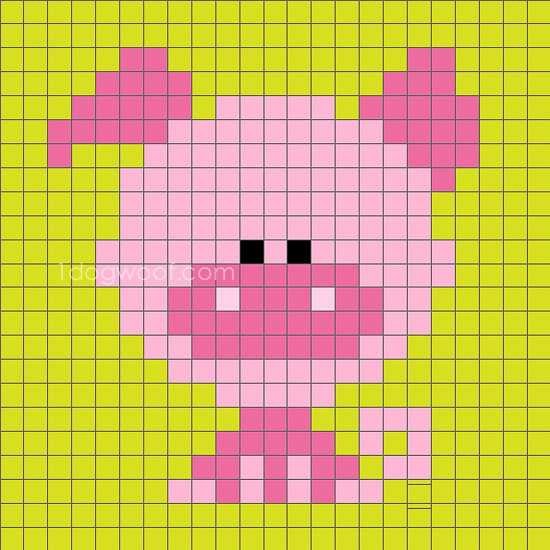 Свинка по клеткам