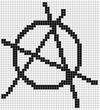 Символ анархии по клеточкам