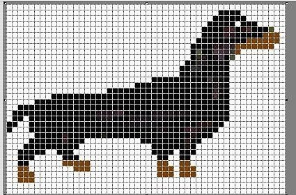 Рисунки по клеточкам в тетради такса