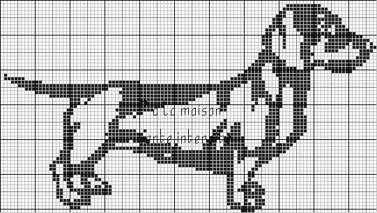 Монохромные вышивки собак