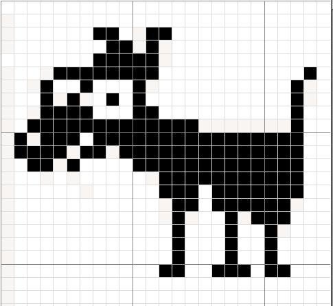 Доберман по клеточкам в тетради