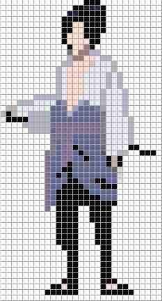 Рисование по клеткам по Наруто