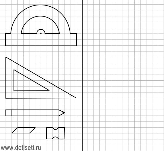 Рисование по клеткам шкала