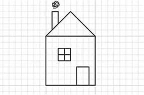 Рисование по клеточкам домик