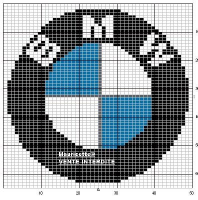Вышить крестиком эмблему БМВ