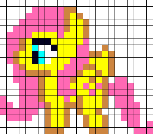 Флаттершай по клеточкам легко